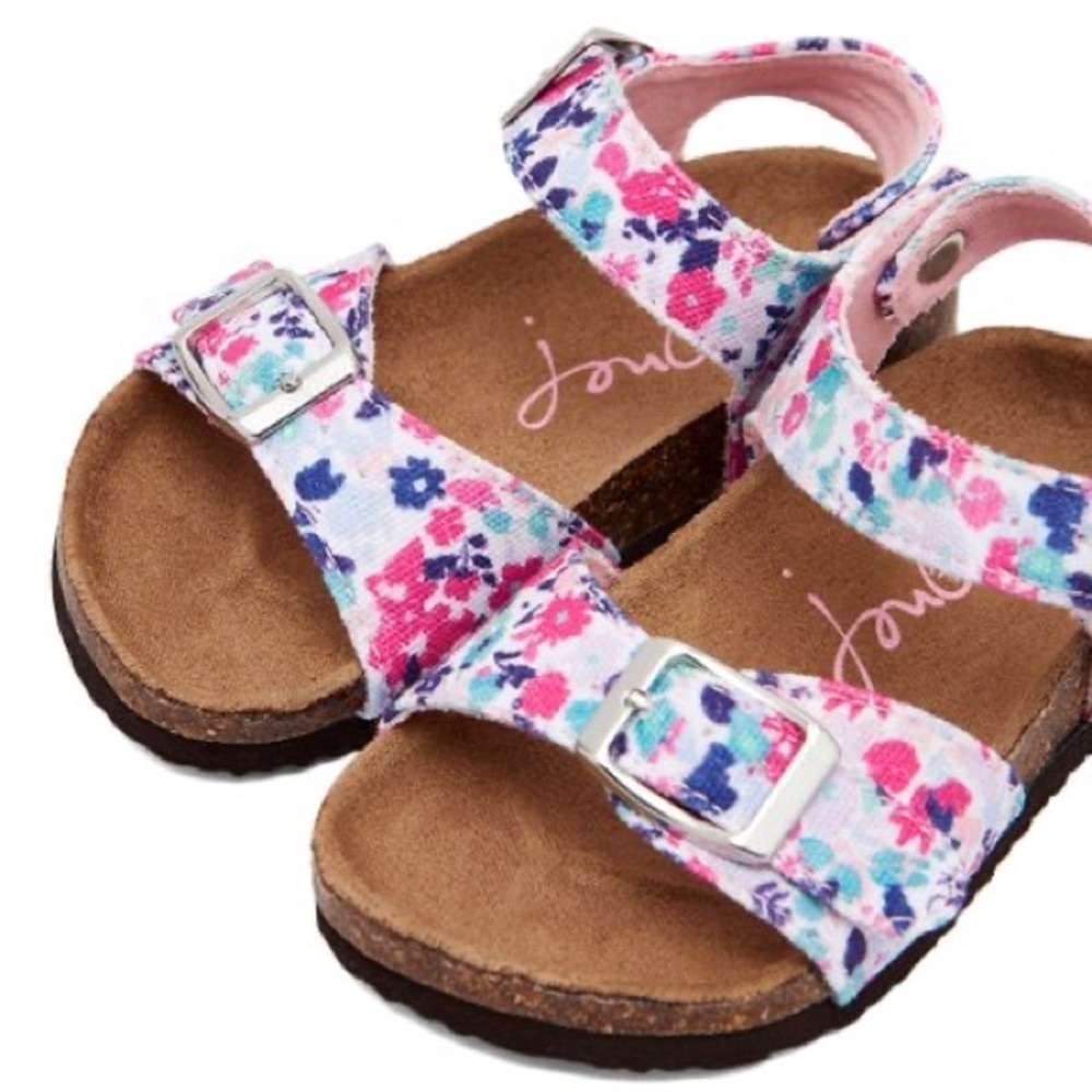 Joules Floral Sandals – Pink & Purple Flower Print (Girls Size 4)